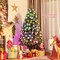 Costway 6ft Pre-lit Fiber Optic PVC Artificial Christmas Tree w/ 617 Branch Tips